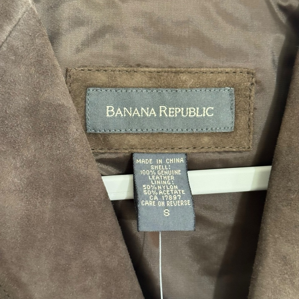 Banana Republic Dark Brown Suede Blazer Size S Vintage 90’s NWT Classic Relaxed - Picture 4 of 5